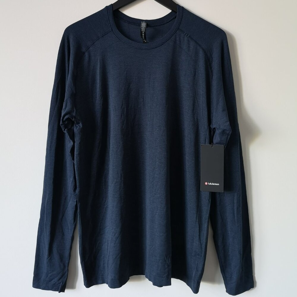 NWT LULULEMON MINB/TRNV Navy Blue Metal Vent Tech LS 2.0 Top Shirt Men's XL
